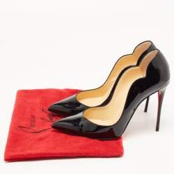 مملوكة مسبقًا Christian Louboutin Black Patent Hot Chick Pumps Size 39.5