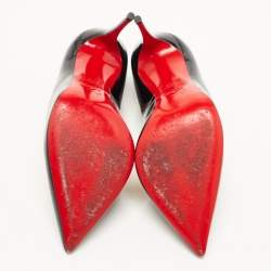 مملوكة مسبقًا Christian Louboutin Black Patent Hot Chick Pumps Size 39.5