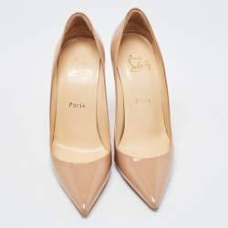 Christian Louboutin Beige Patent Leather Pigalle Pumps Size 37.5