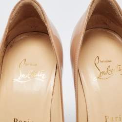 Christian Louboutin Beige Patent Leather Pigalle Pumps Size 37.5