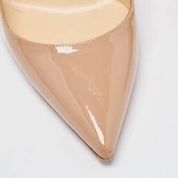 Christian Louboutin Beige Patent Leather Pigalle Pumps Size 37.5