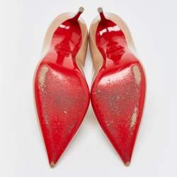 Christian Louboutin Beige Patent Leather Pigalle Pumps Size 37.5