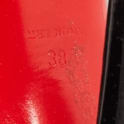 Pre Owned Christian Louboutin Black Patent Very Prive Pumps Size 38