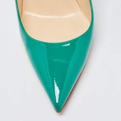 Christian Louboutin Green Patent Leather So Kate Pointed Toe Pumps Size 40