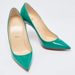 Christian Louboutin Green Patent Leather So Kate Pointed Toe Pumps Size 40