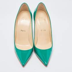 Christian Louboutin Green Patent Leather So Kate Pointed Toe Pumps Size 40