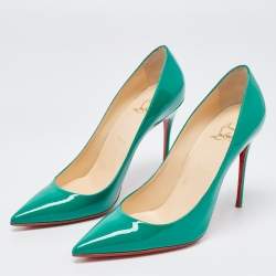 Christian Louboutin Green Patent Leather So Kate Pointed Toe Pumps Size 40