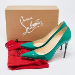 Christian Louboutin Green Patent Leather So Kate Pointed Toe Pumps Size 40