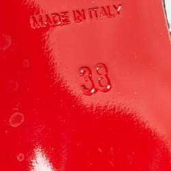 Pre Owned Christian Louboutin Two Tone Mesh and Leather Guni Pumps Size 38