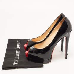 Pre Owned Christian Louboutin Black Patent Leather Altadama Pumps Size 40