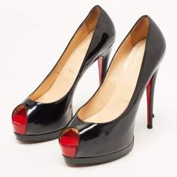 Pre Owned Christian Louboutin Black Patent Leather Altadama Pumps Size 40