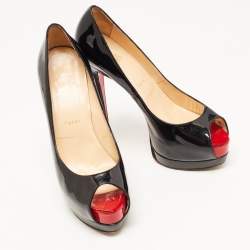Pre Owned Christian Louboutin Black Patent Leather Altadama Pumps Size 40