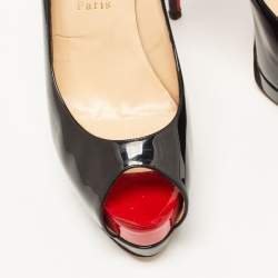 Pre Owned Christian Louboutin Black Patent Leather Altadama Pumps Size 40