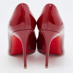 Christian Louboutin Red Patent Leather Pigalle Pointed Toe Pumps Size 35.5