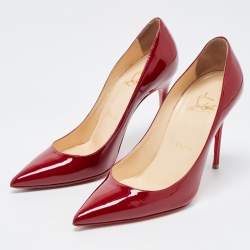 Christian Louboutin Red Patent Leather Pigalle Pointed Toe Pumps Size 35.5