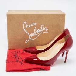 Christian Louboutin Red Patent Leather Pigalle Pointed Toe Pumps Size 35.5