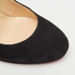 Pre Owned Christian Louboutin Black/Pink Suede and Fur Achilda Pumps Size 38