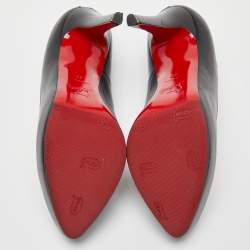 مملوكة مسبقًا Christian Louboutin Black Leather Rolando Platfom Pumps Size 37