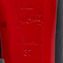 مملوكة مسبقًا Christian Louboutin Black Leather Rolando Platfom Pumps Size 37