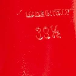 مملوكة مسبقًا Christian Louboutin Black Patent Leather And Mesh Pyrami Pumps Size 39.5