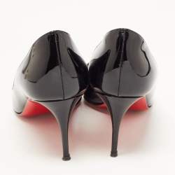 مملوكة مسبقًا Christian Louboutin Black Patent Leather And Mesh Pyrami Pumps Size 39.5