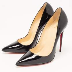 Pre Owned Christian Louboutin Black Patent Leather So Kate Pumps Size 41.5