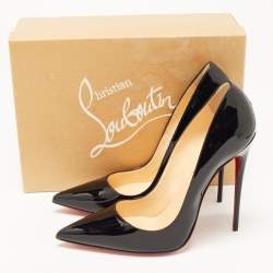 Pre Owned Christian Louboutin Black Patent Leather So Kate Pumps Size 41.5
