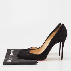 Pre Owned Christian Louboutin Black Suede Corneille Pumps Size 41