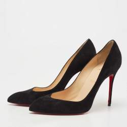 Pre Owned Christian Louboutin Black Suede Corneille Pumps Size 41