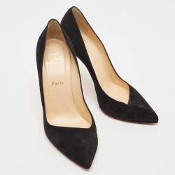 Pre Owned Christian Louboutin Black Suede Corneille Pumps Size 41