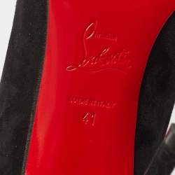 Pre Owned Christian Louboutin Black Suede Corneille Pumps Size 41