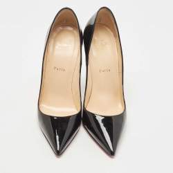 Pre Owned Christian Louboutin Black Patent Leather So Kate Pumps Size 39.5