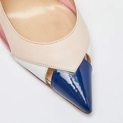 Christian Louboutin Tricolor Leather and Pvc Air Chance Slingback Sandals Size 37