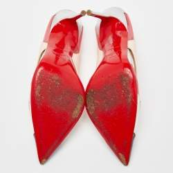 Christian Louboutin Tricolor Leather and Pvc Air Chance Slingback Sandals Size 37