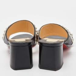 Christian Louboutin Black Leather Myriadiam Slide Sandals Size 40