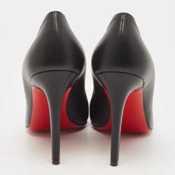 Pre Owned Christian Louboutin Black Leather Pigalle Pointed Toe Pumps Size 40