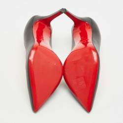 Pre Owned Christian Louboutin Black Leather Pigalle Pointed Toe Pumps Size 40