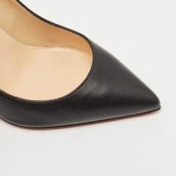 Pre Owned Christian Louboutin Black Leather Pigalle Pointed Toe Pumps Size 40