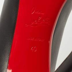 Pre Owned Christian Louboutin Black Leather Pigalle Pointed Toe Pumps Size 40