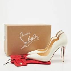 Pre Owned Christian Louboutin White Patent Leather Hot Chick Pointed Toe Pumps Size 40