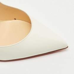 Pre Owned Christian Louboutin White Patent Leather Hot Chick Pointed Toe Pumps Size 40