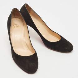 Pre Owned Christian Louboutin Black Suede Simple Pumps Size 42
