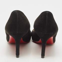 Pre Owned Christian Louboutin Black Suede Simple Pumps Size 42