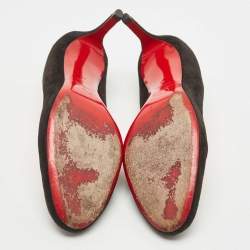 Pre Owned Christian Louboutin Black Suede Simple Pumps Size 42