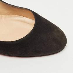Pre Owned Christian Louboutin Black Suede Simple Pumps Size 42