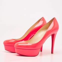 Christian Louboutin Neon Pink Leather Bianca Pumps Size 39.5