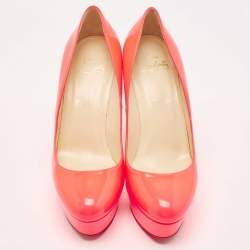 Christian Louboutin Neon Pink Leather Bianca Pumps Size 39.5