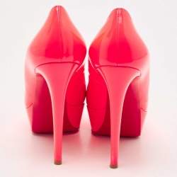 Christian Louboutin Neon Pink Leather Bianca Pumps Size 39.5