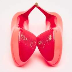 Christian Louboutin Neon Pink Leather Bianca Pumps Size 39.5