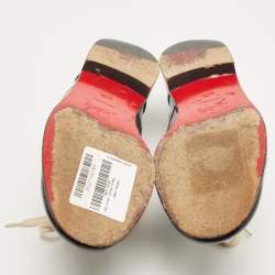 Pre Owned Christian Louboutin Black Patent Leather Fred Oxfords Size 37.5